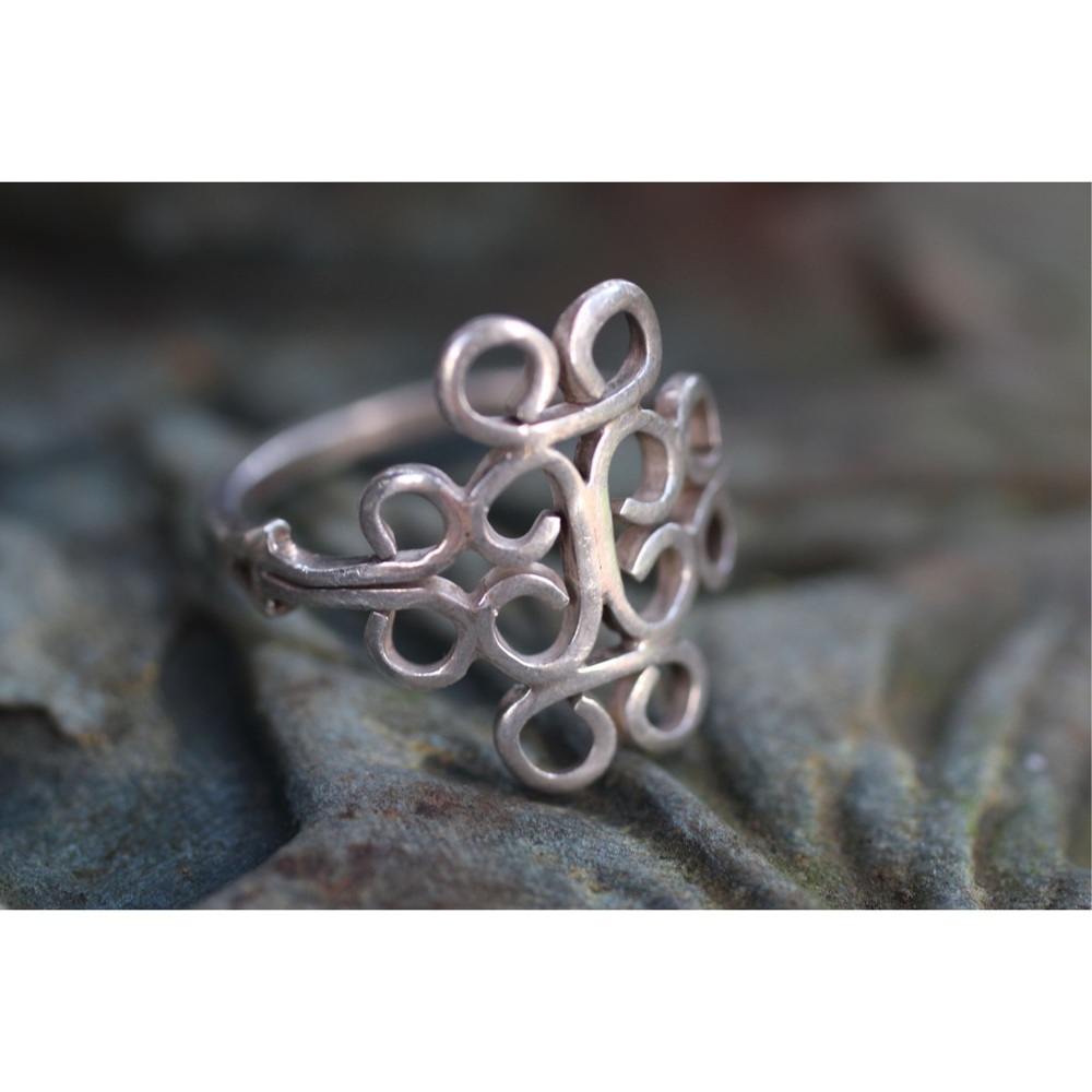 Vintage Navajo Filigree 925 Ring Size 8.25
